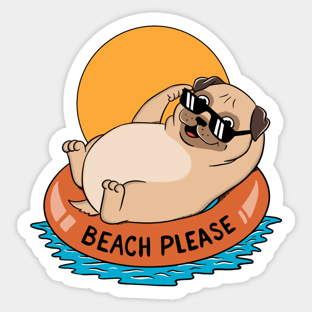 Beach Please Sticker by coffeeman